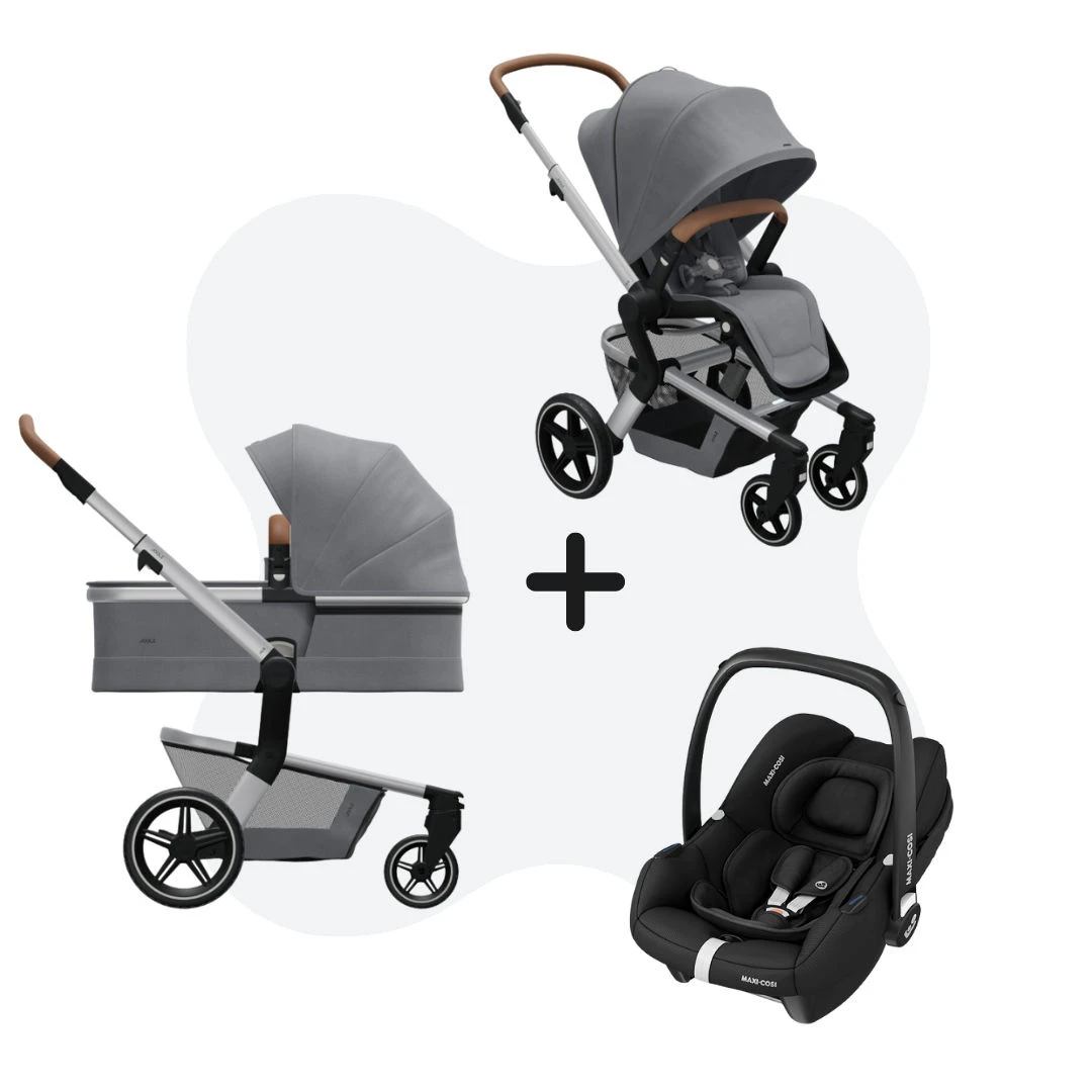 Joolz Hub Plus Gorgeous Grey + Maxi-Cosi Cabriofix I-Size Essential Black
